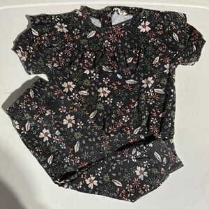 Jessica Simpson Dark Floral Baby Outfit